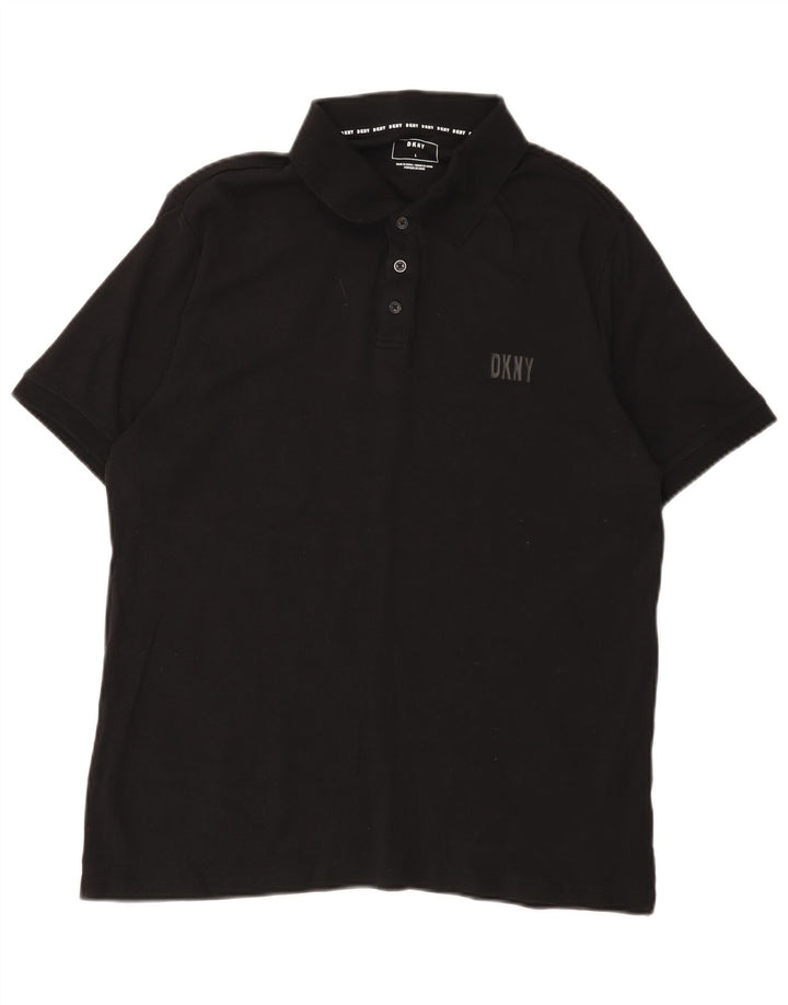 Polo da uomo Dkny grande in cotone nero