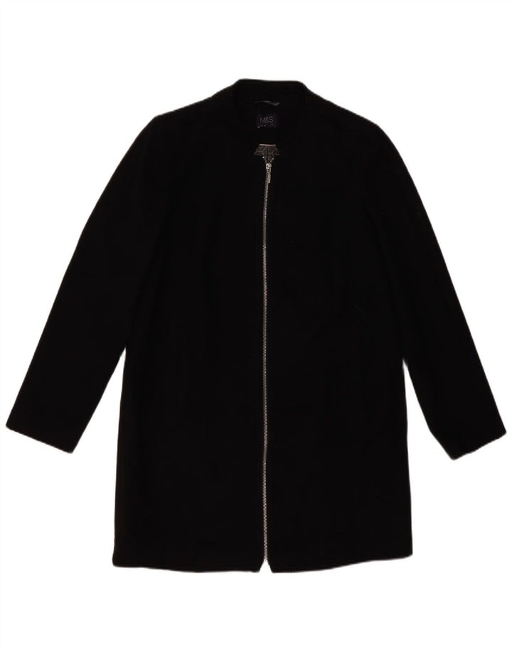 Cappotto da donna Marks & Spencer UK 12 medio nero poliestere