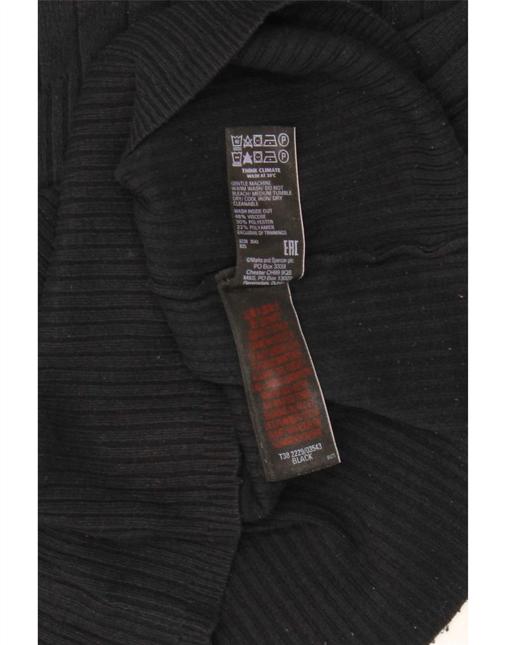 Maglione maglione a collo alto da donna Marks & Spencer UK 12 medio nero