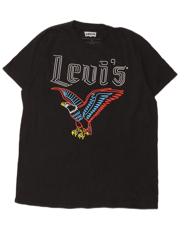 T-shirt grafica da uomo Levi's Top grande in cotone nero