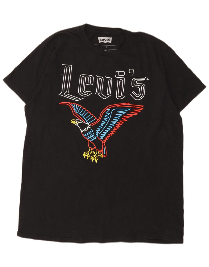 T-shirt grafica da uomo Levi's Top grande in cotone nero