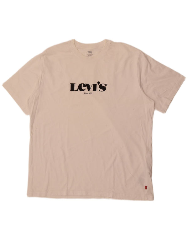 Levi's T-shirt grafica da uomo con vestibilità rilassata, top grande in cotone bianco