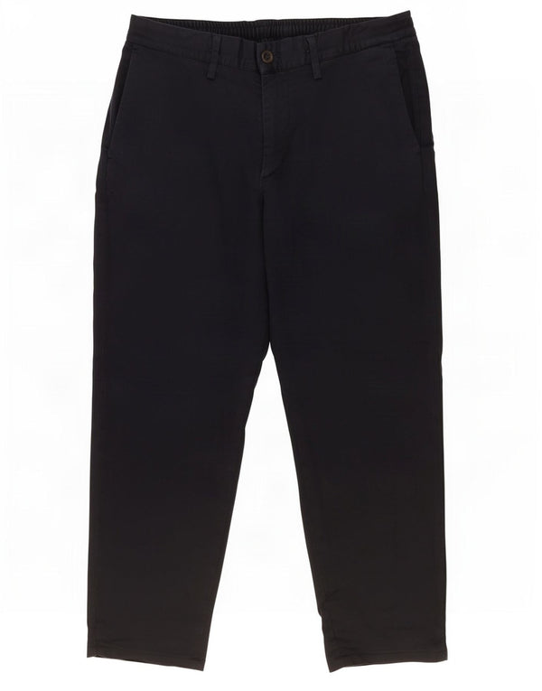 Massimo Dutti Mens Straight Chino Trousers Medium W31 L26 Navy Blue