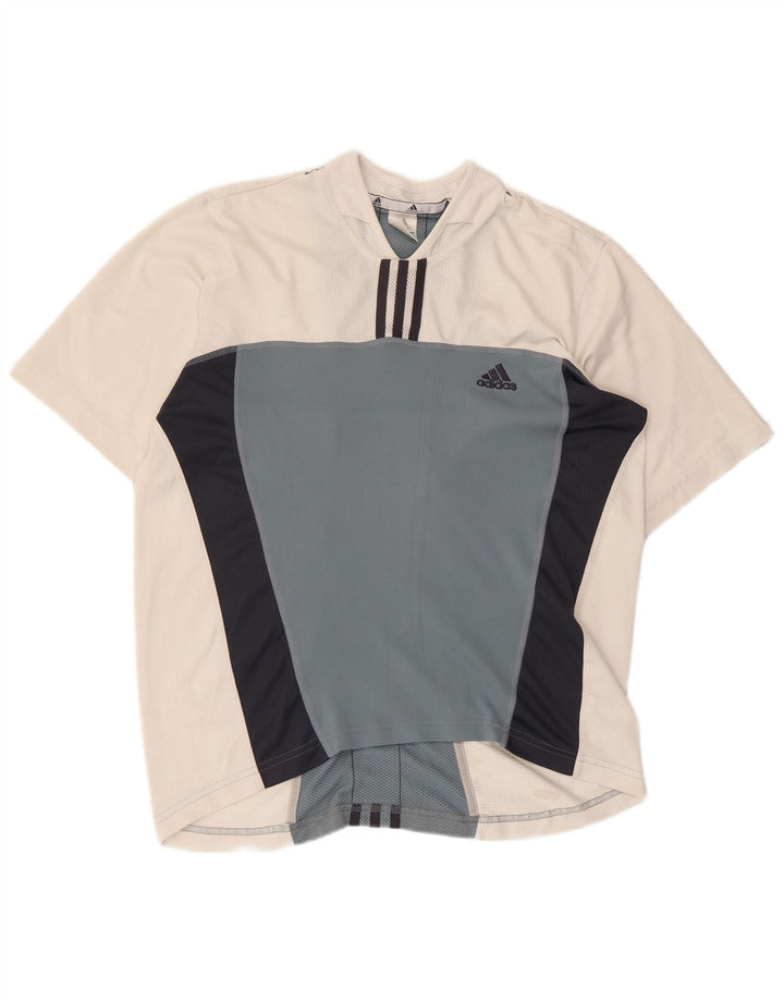 T-shirt da uomo ADIDAS Top UK 40/42 Poliestere color block bianco medio