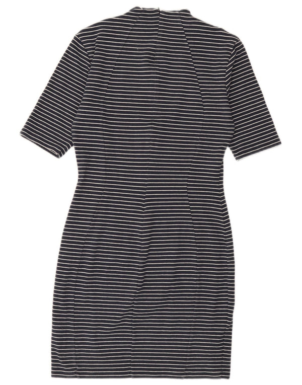 Abito aderente da donna Whistles UK 8 piccolo cotone a righe blu navy