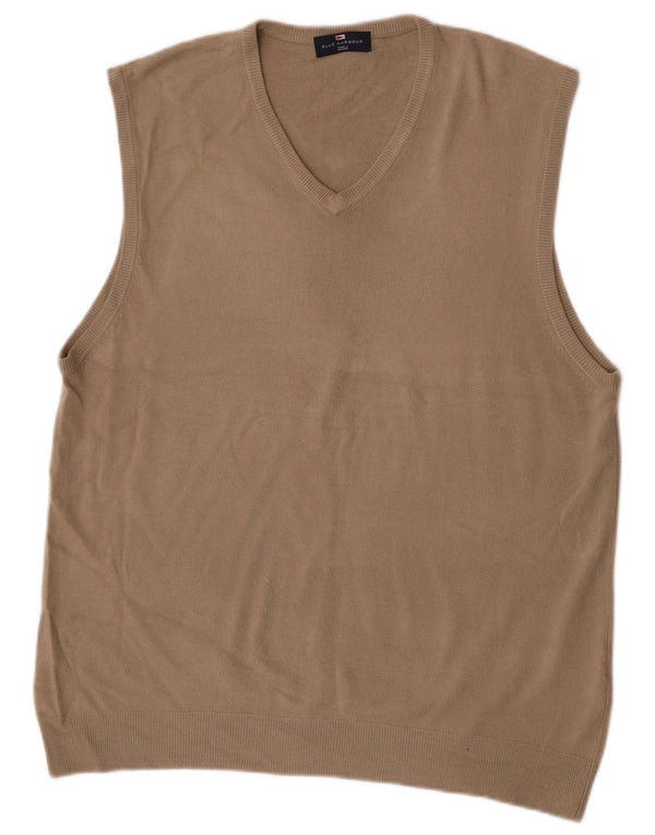 Canotta da uomo Marks & Spencer blu Harbour Vest XL beige acrilico