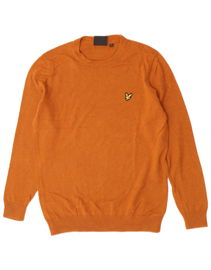 Lyle & Scott Maglione girocollo da uomo in cotone arancione medio