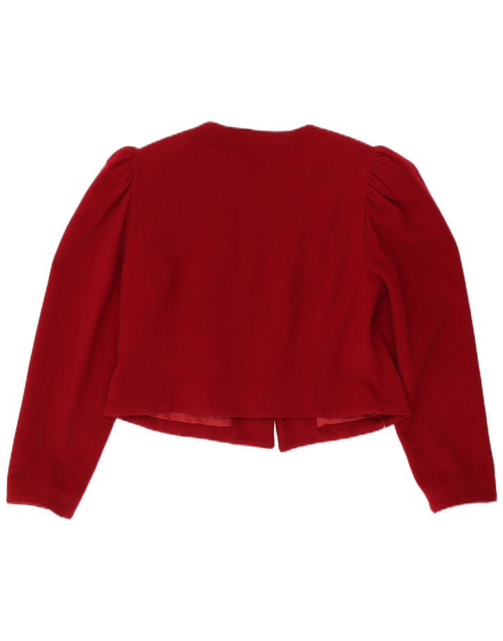 Giacca blazer corta da donna vintage a 3 bottoni IT 44 lana rossa media