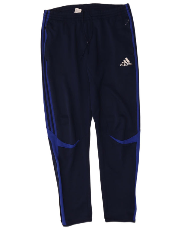 Adidas Mens Tracksuit Trousers UK 44/46 Large Navy Blue Colourblock Sports