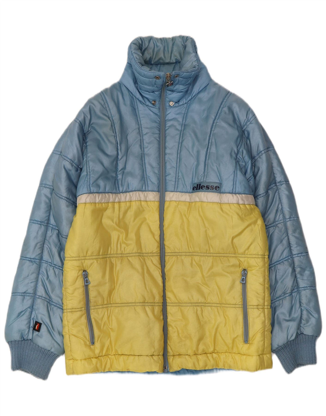 Giacca imbottita con cappuccio da uomo Ellesse UK 38 Nylon color block blu medio