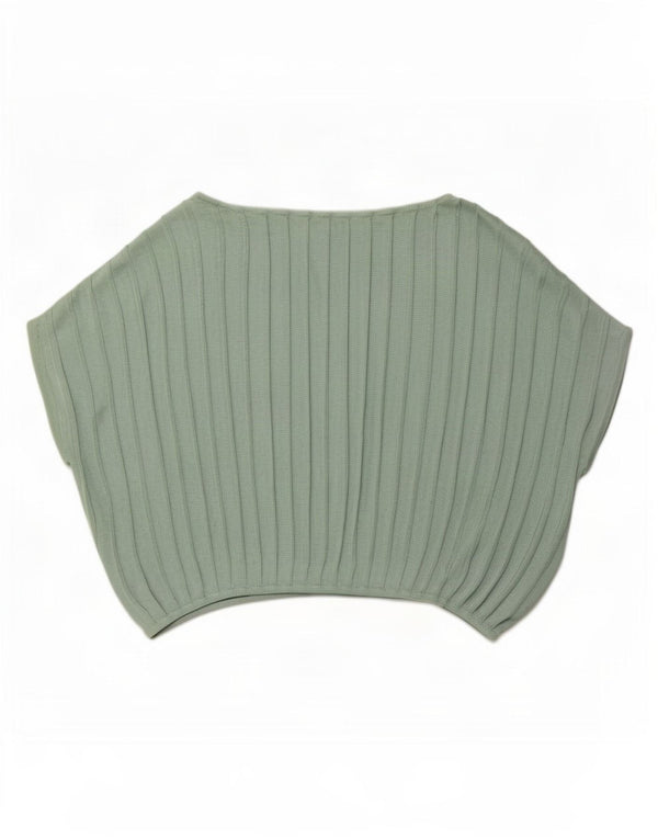 Camicetta poncho vintage da donna Top UK 14 Viscosa verde medio