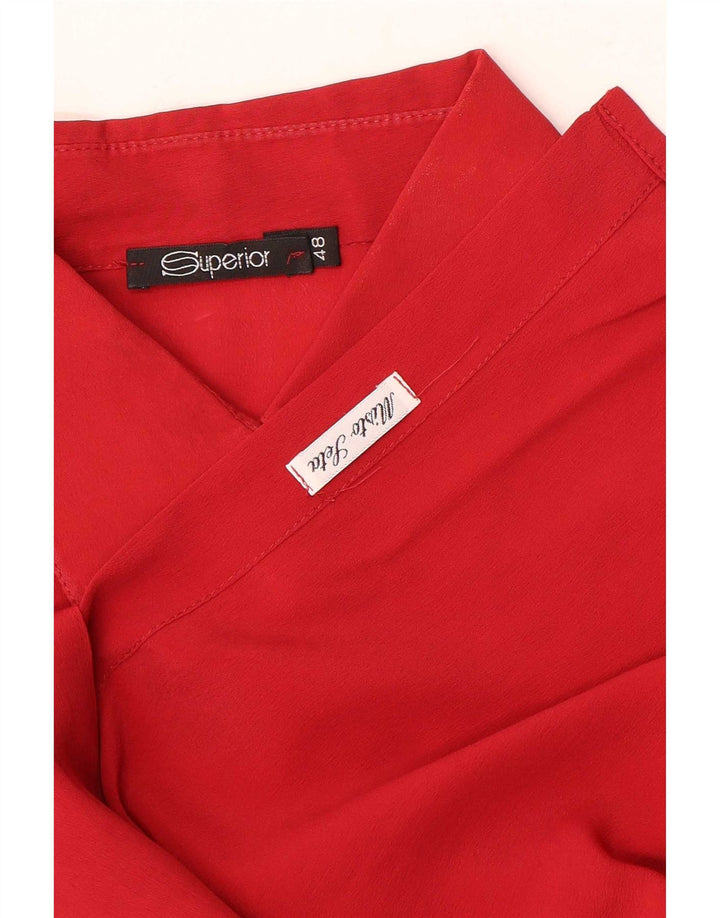 Camicetta Camicia Donna Superior IT 48 XL Seta Rossa