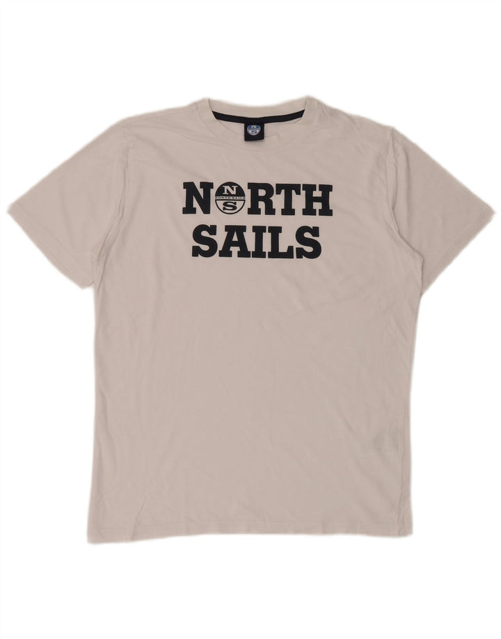 T-shirt grafica da uomo North Sails Top Small in cotone bianco
