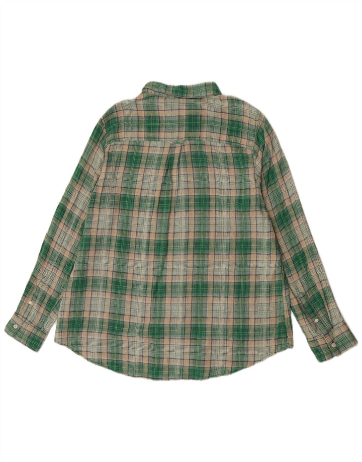 Camicia di flanella da donna Fat Face UK 16 Cotone a quadri verdi grandi