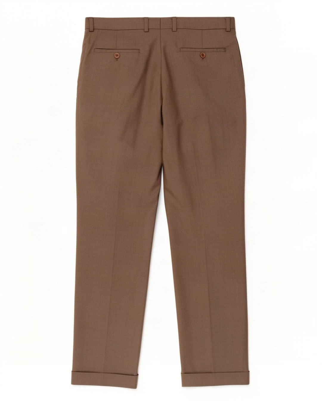 Pantaloni da abito con pegging da uomo Marks & Spencer W34 L31 lana marrone