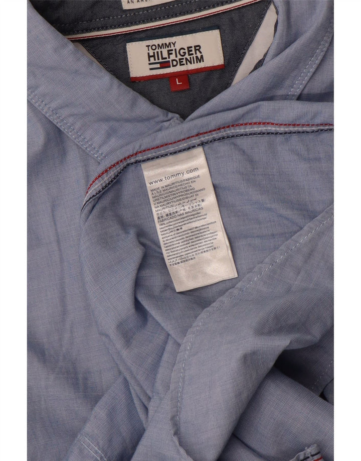 TOMMY HILFIGER Camicia da uomo grande in cotone blu