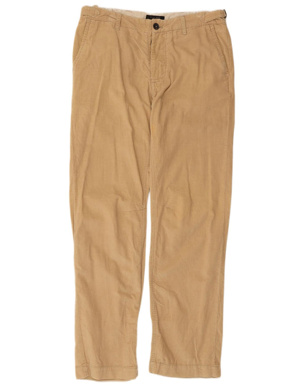 Pantaloni dritti in velluto a coste da uomo Zara EU 40 medio W31 L31 cotone beige