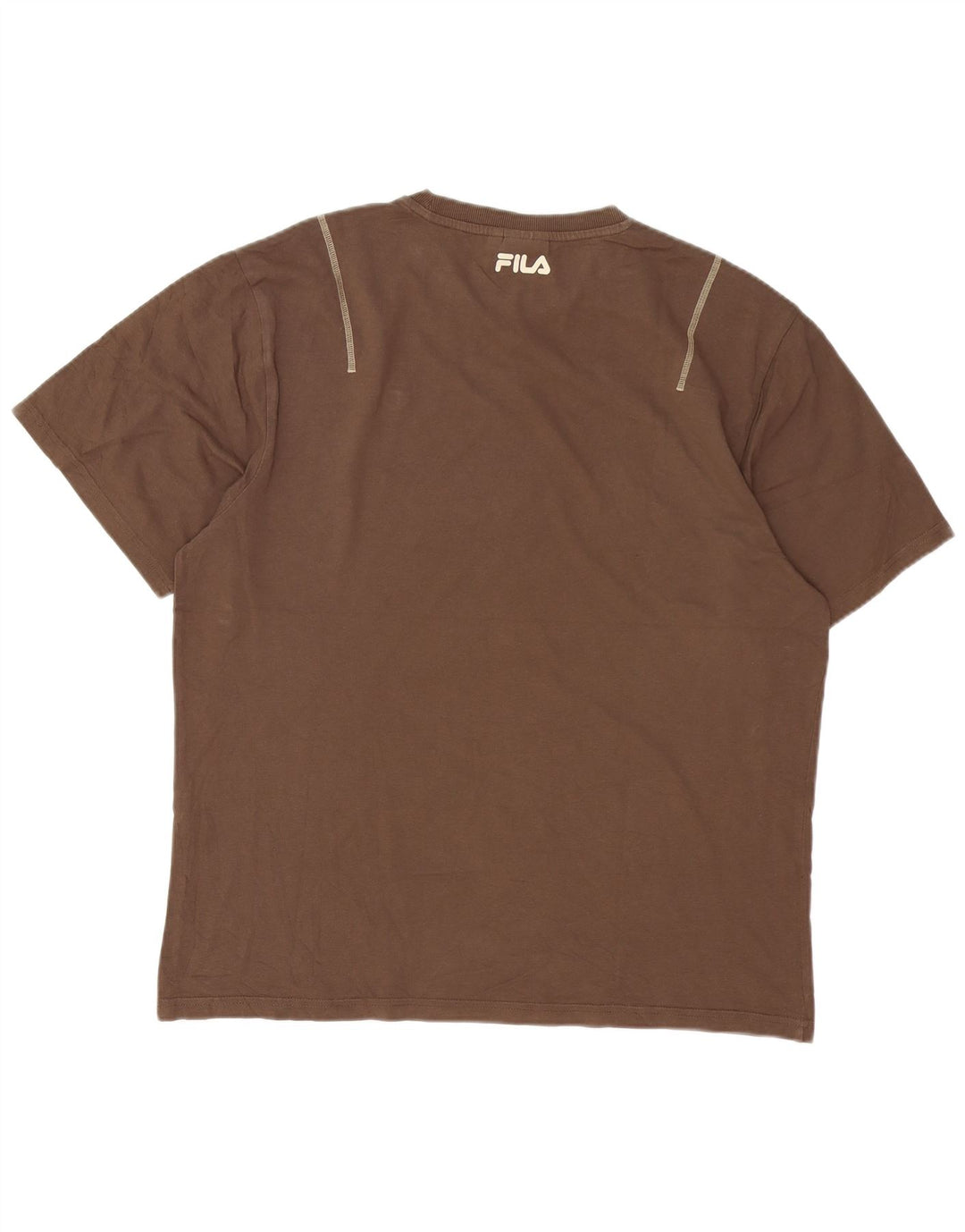 T-shirt Fila da uomo Top Large in cotone marrone