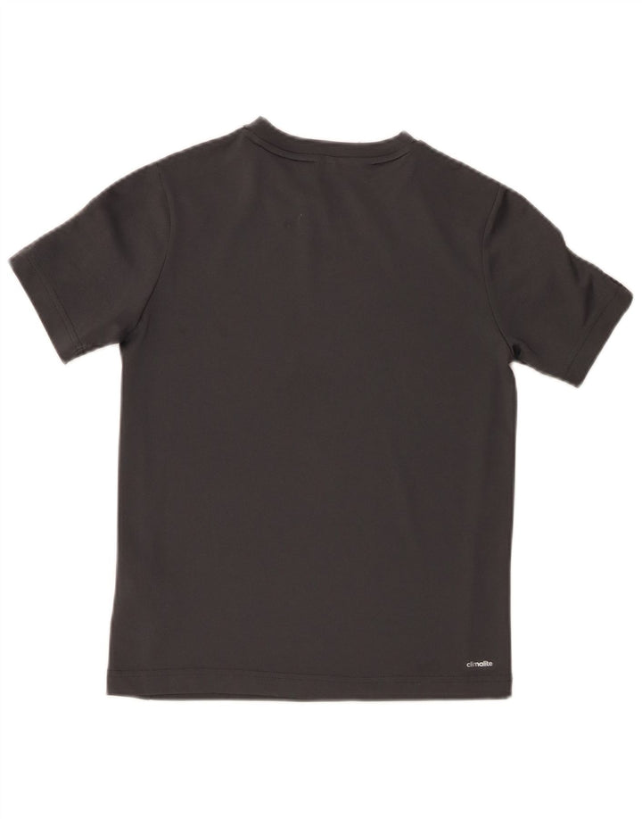 T-shirt grafica da ragazzo Adidas Top 9-10 anni in poliestere grigio
