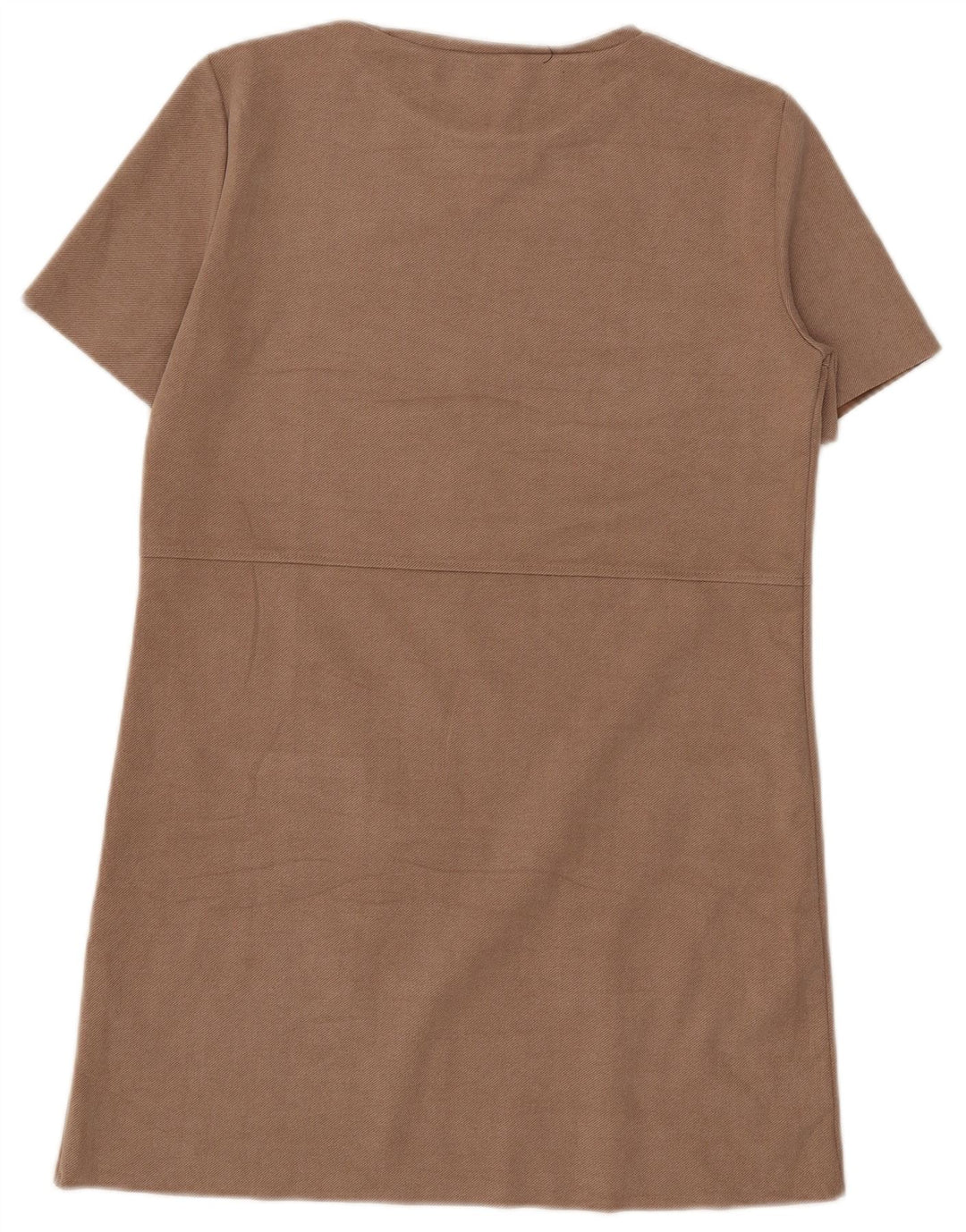 Abito a trapezio da donna Zara UK 14 Poliestere beige medio