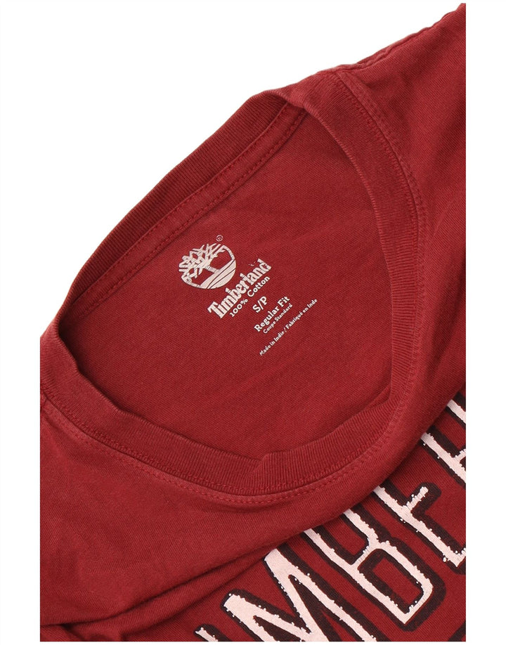 Timberland Mens Regular Fit Graphic Top manica lunga piccolo cotone rosso