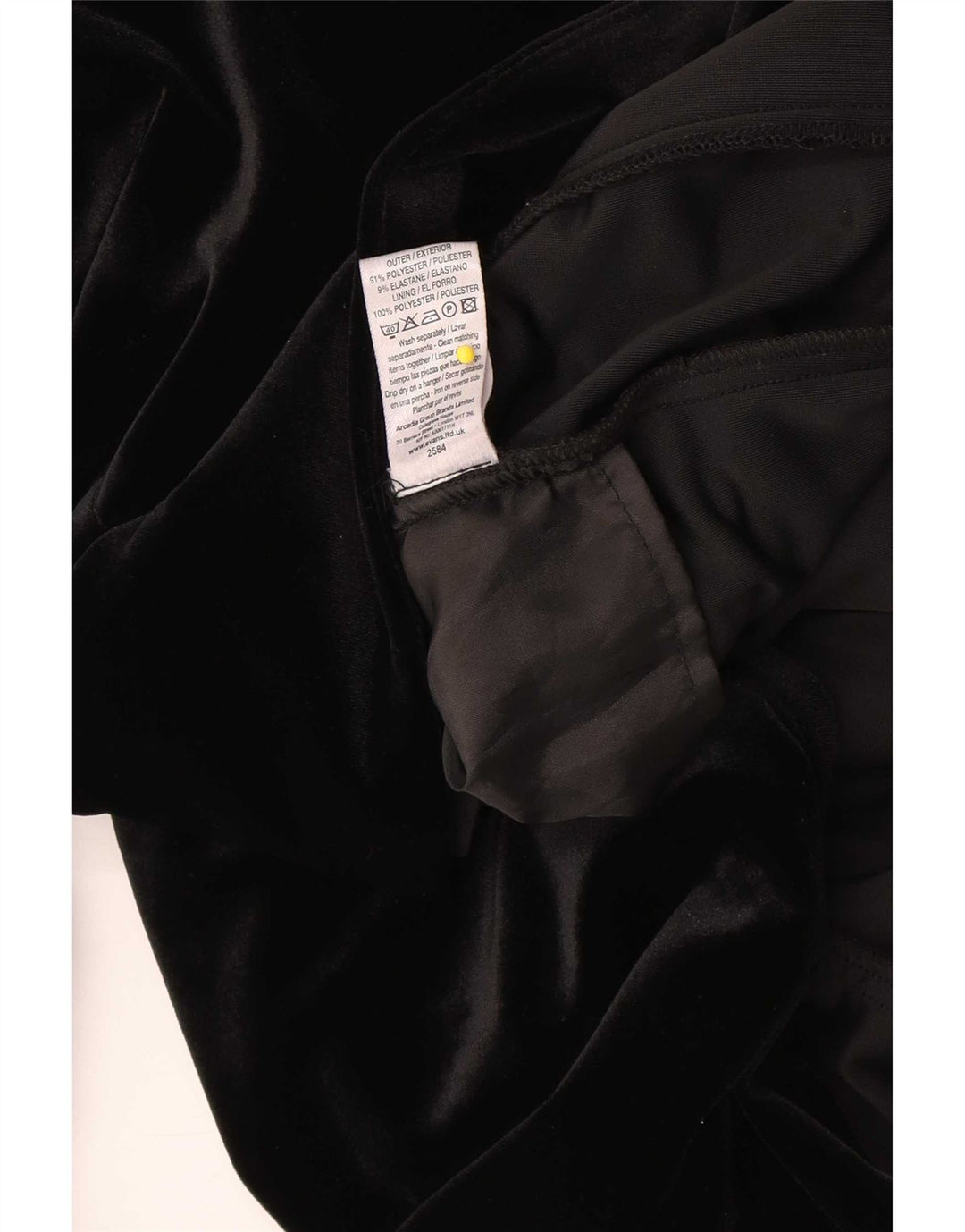 Soprabito vintage da donna in velluto UK 16 grande poliestere nero