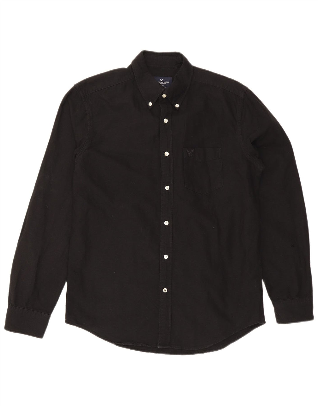 Camicia da uomo Classic Fit American Eagle in cotone nero medio