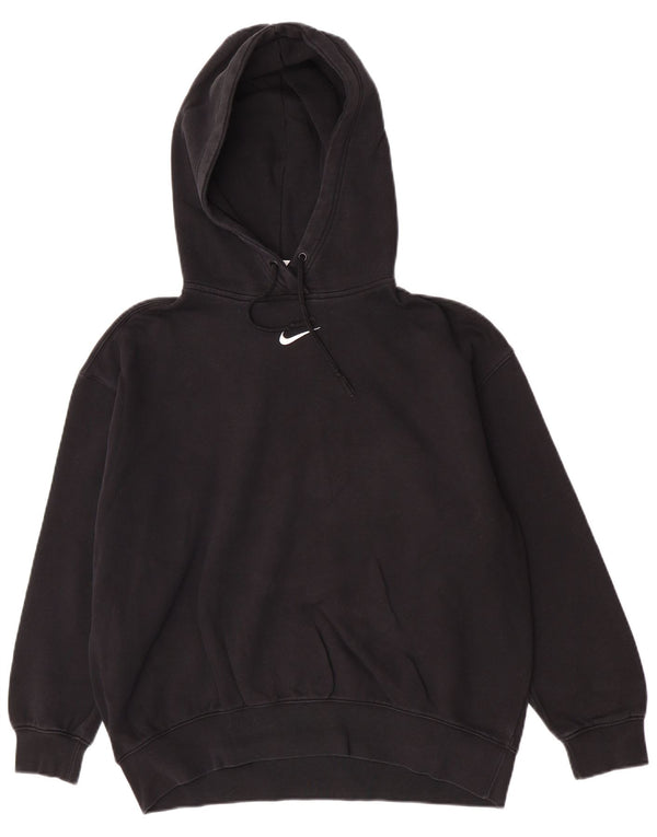 Felpa con cappuccio oversize da donna Nike UK 10 piccola in cotone nero