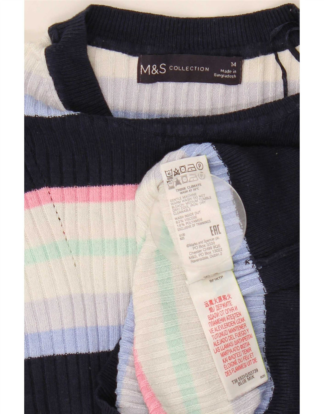 Maglione maglione con scollo a barca da donna Marks & Spencer UK 14 blu navy medio