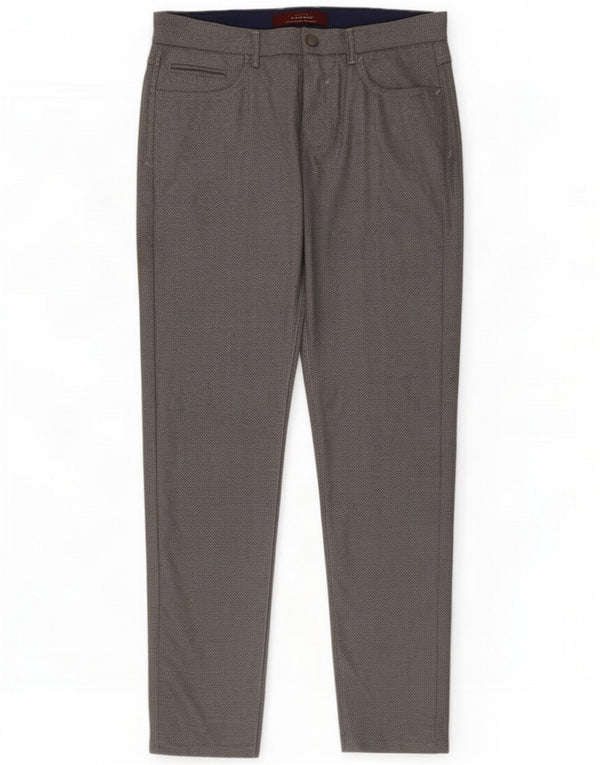 Zara Pantaloni casual slim da uomo EU 40 Medio W31 L30 Poliestere grigio