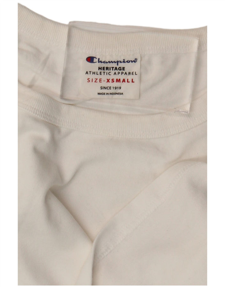 CHAMPION T-shirt oversize corta Heritage da donna UK 6 XS Bianca