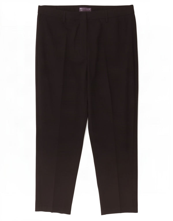 Pantaloni corti a vita alta da donna Marks & Spencer UK 18 XL W36 L24 Nero