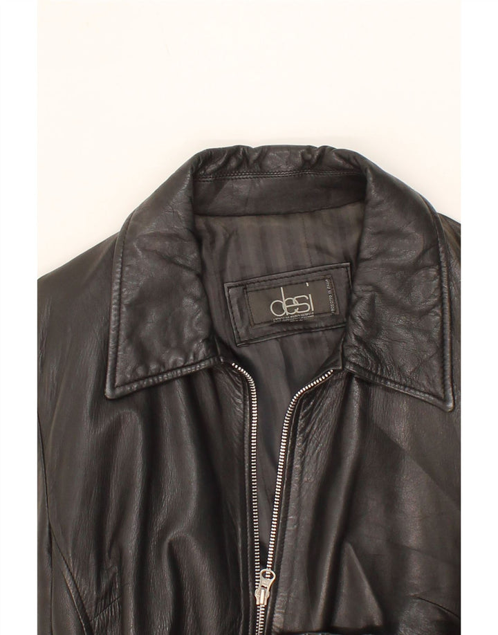 DESI Womens Leather Jacket UK 14 Medium Black Vintage Desi and Second-Hand Desi from Messina Hembry 