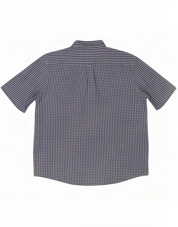 Camicia a maniche corte da uomo James Pringle XL in poliestere a quadri blu navy