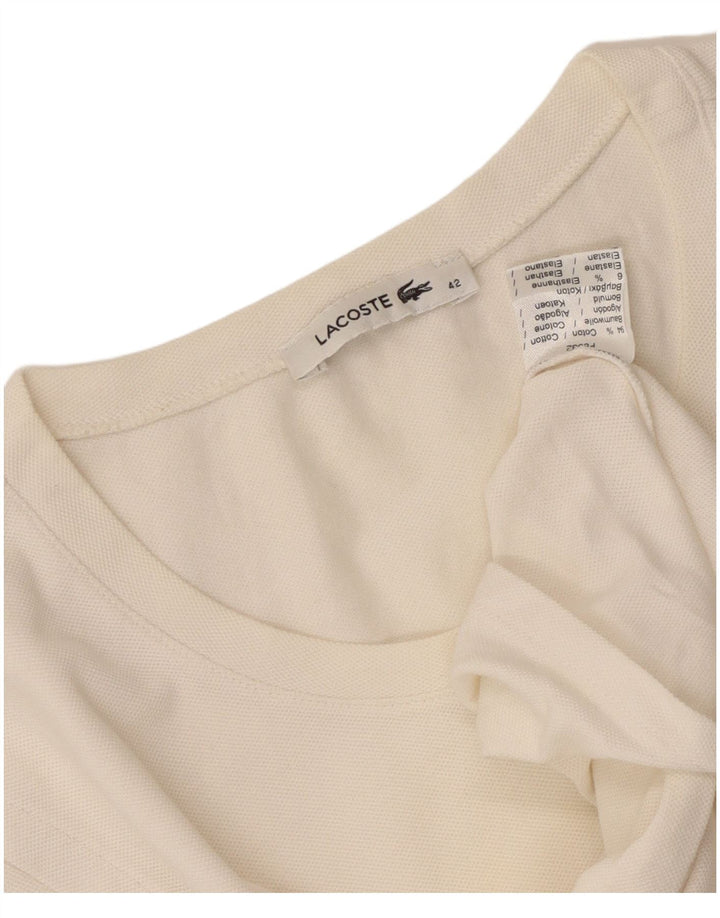 T-shirt da donna Lacoste taglia 42 grande in cotone bianco