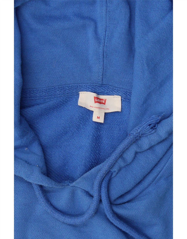 LEVI'S Womens Oversized Graphic Hoodie Jumper UK 14 Medium Blue Cotton Vintage Levi's and Second-Hand Levi's from Messina Hembry 
