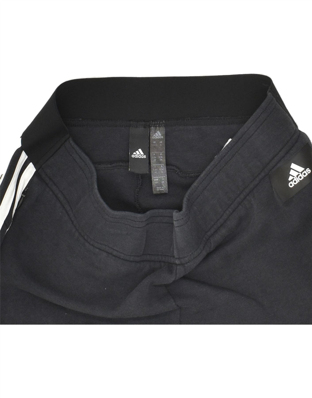 ADIDAS Womens Tracksuit Trousers UK 8/10 Small Black Cotton | Vintage Adidas | Thrift | Second-Hand Adidas | Used Clothing | Messina Hembry 