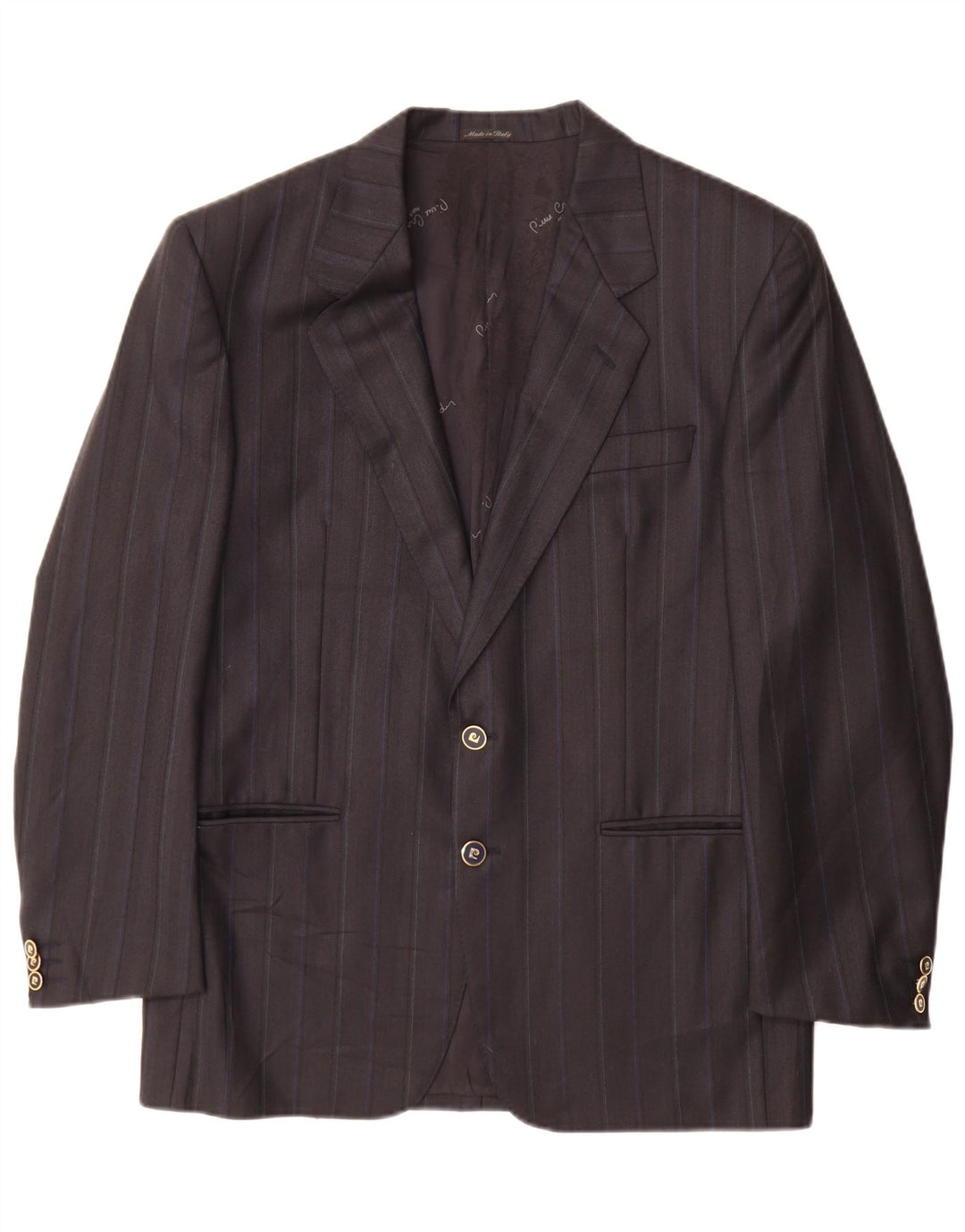Giacca blazer da uomo a 2 bottoni Pierre Cardin UK 38 grigio medio a righe