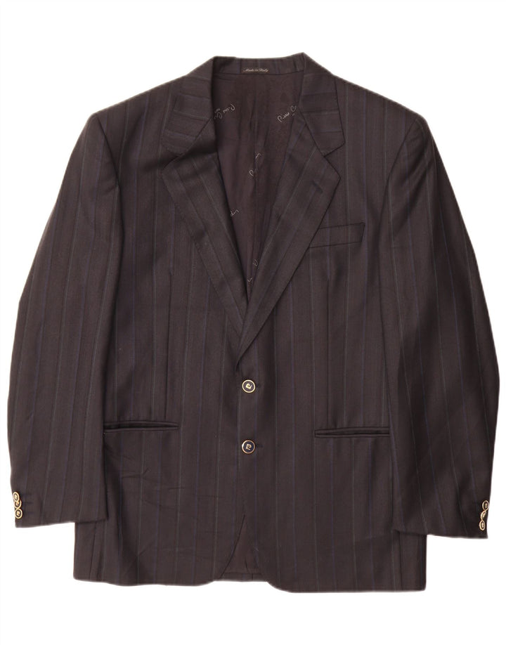 Giacca blazer da uomo a 2 bottoni Pierre Cardin UK 38 grigio medio a righe