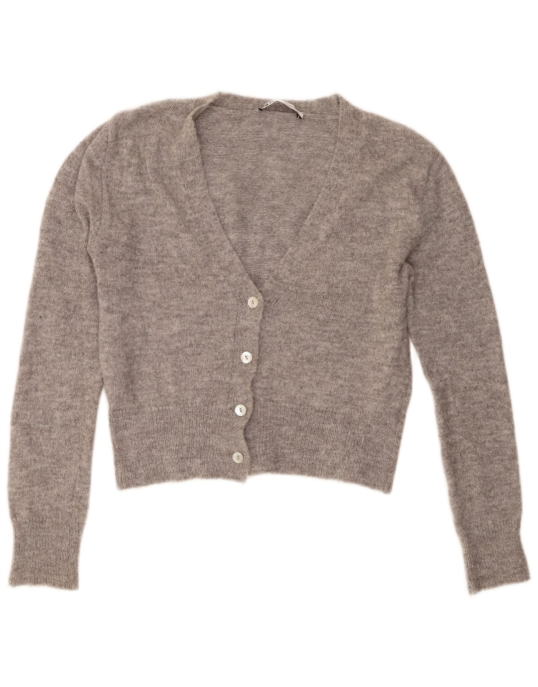Maglione cardigan corto da donna Zara UK 14 Grigio medio