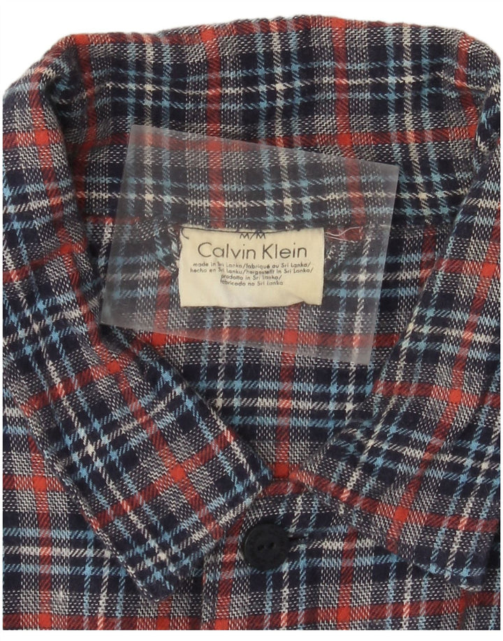 Camicia in flanella da uomo Calvin Klein in cotone scozzese medio multicolore
