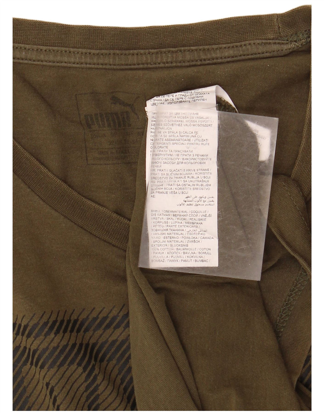 T-shirt grafica da uomo PUMA Top Large in cotone kaki