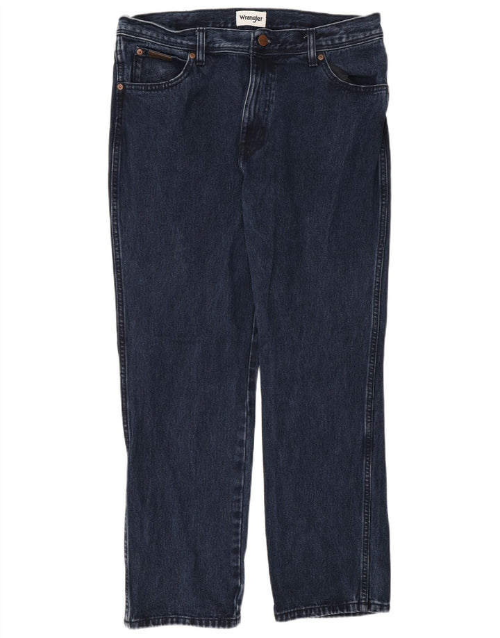 Jeans dritti da uomo Wrangler Texas W34 L30 blu navy