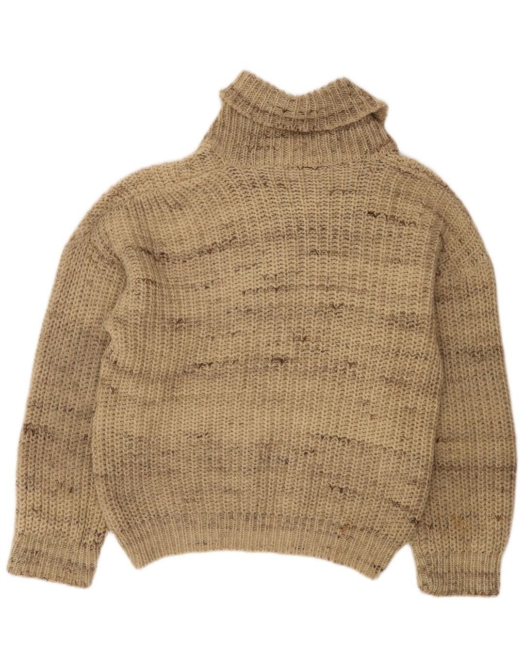 Maglione vintage da uomo con collo a scialle a righe grandi beige