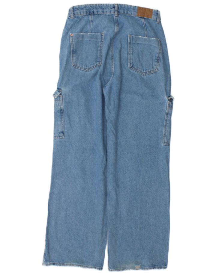 Jeans larghi cargo da donna Zara EU 40 medio W30 L30 cotone blu