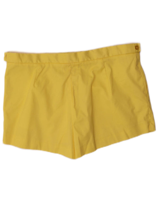 Pantaloncini casual vintage da donna IT 50 XL W38 in cotone giallo
