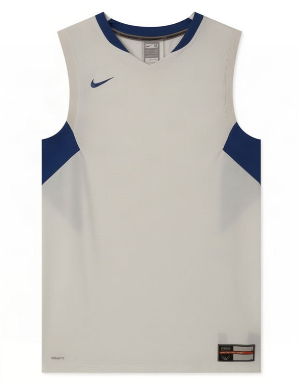 Canotta Nike da uomo in poliestere color block medio bianco