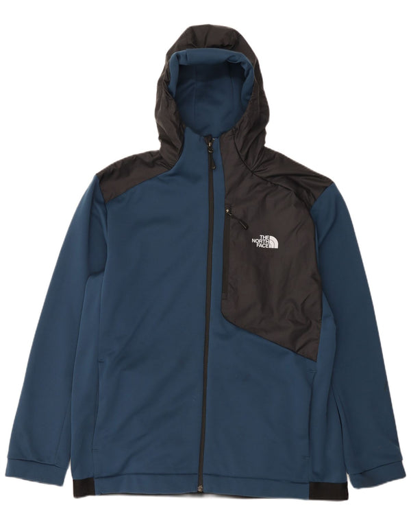 Felpa con cappuccio e zip da uomo The North Face XL Poliestere color block blu navy