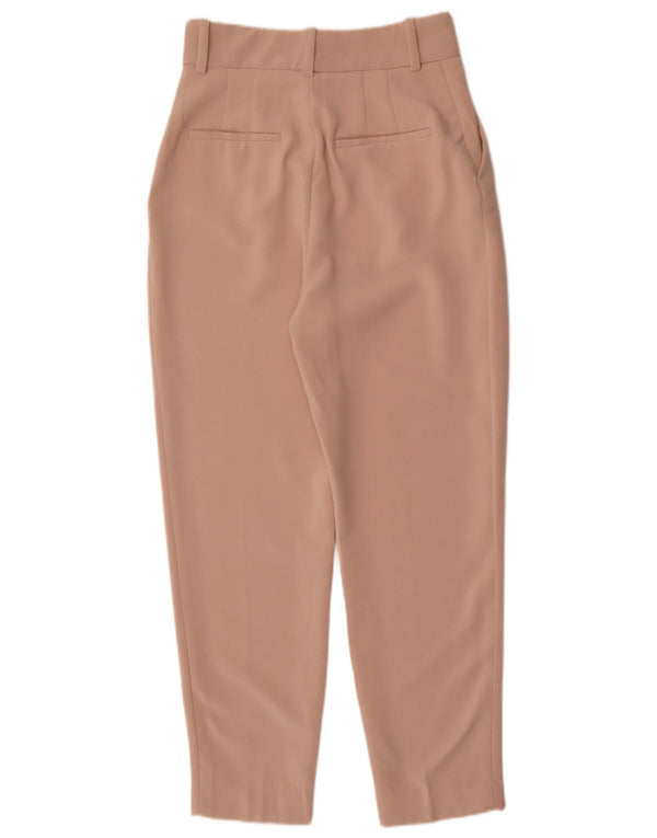 Pantaloni casual affusolati a vita alta da donna Zara piccoli W26 L28 Beige