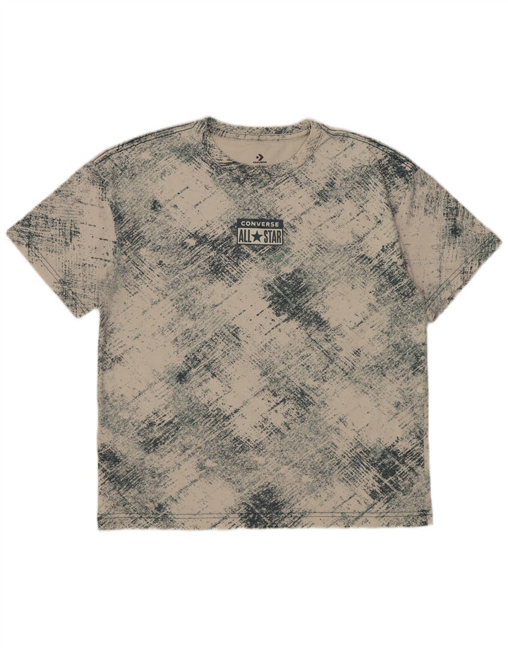 T-shirt grafica Converse per ragazzi, 12-13 anni, grande motivo a quadri bianco sporco